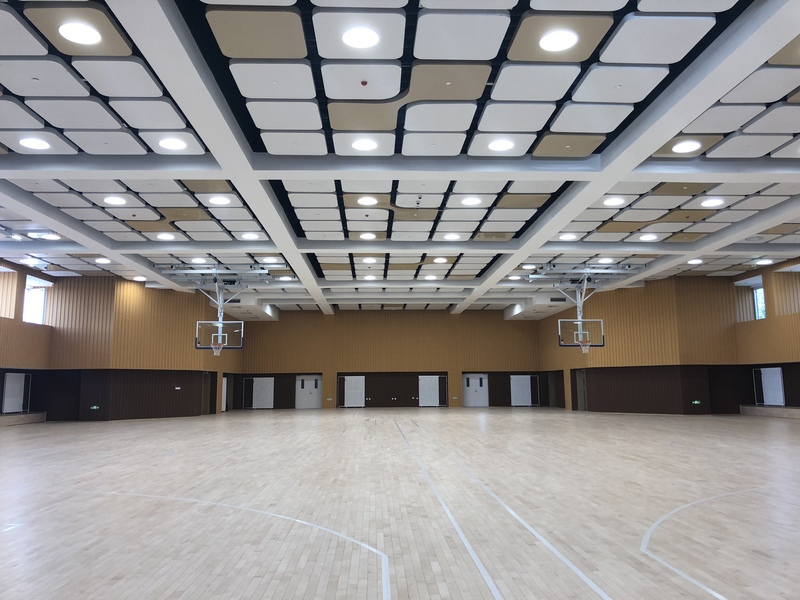 北京昌平新東方外國語學校體育館木地板施工案例